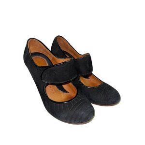 Chie Mihara Women's Mary Jane Heels Suede Black Mary Jane Heels Shoes Size 7